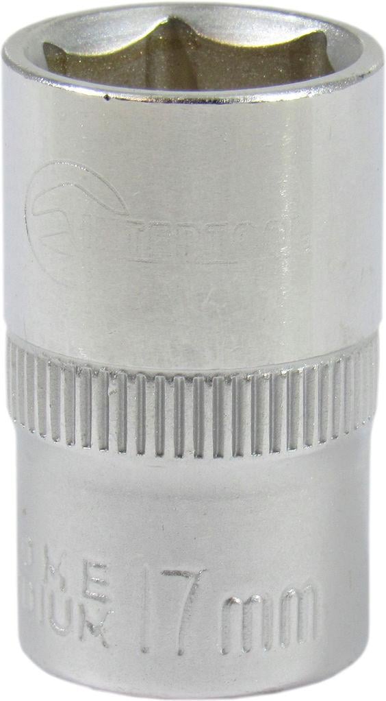 Головка торцева низька шестигранна Intertool 1/2 17 мм Хром ванадіум (ET-0017)