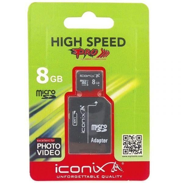 Карта памяти IcoNiX MicroSD Adapter 8 ГБ Class 6 (13186)