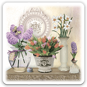 Подставка под чашку костер Прованс Букет тюльпанов 10х10 см (прк044т10х10)