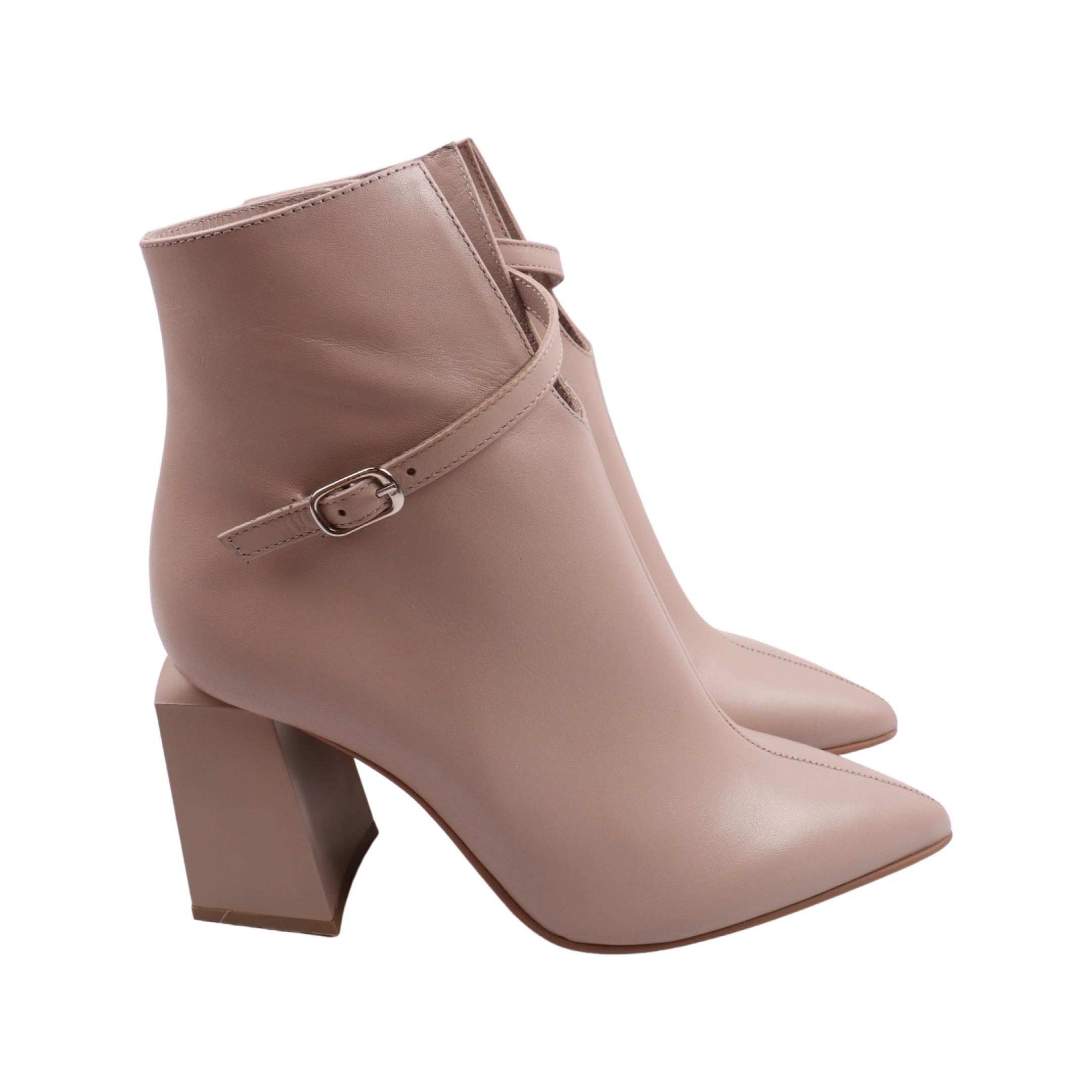 Ботильоны женские Tucino натуральная кожа р. 39 Бежевый (594-23DH)