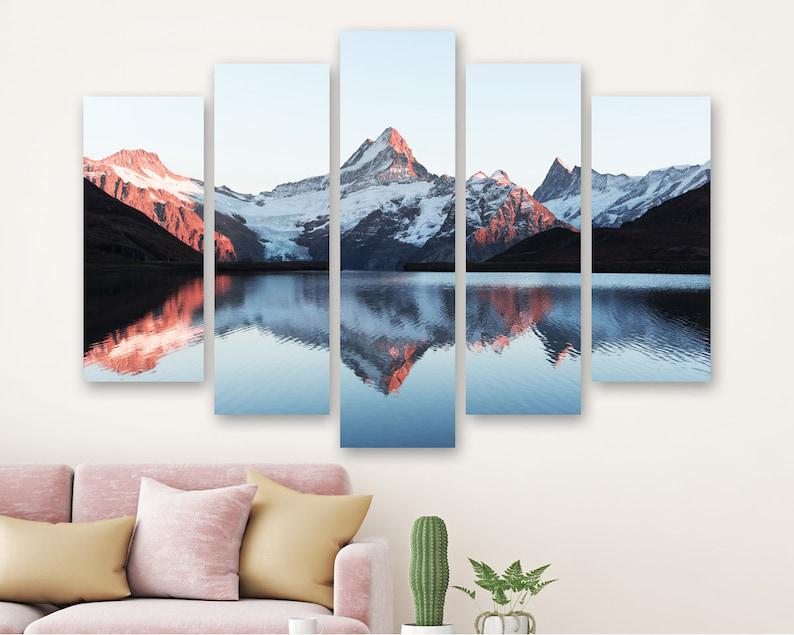 Модульная картина на холсте из пяти частей KIL Art Швейцарские Анды 112x68 см (M51_M_478) Модульная картина на холсте из пяти частей KIL Art Швейцарские Анды 112x68 см (M51_M_478)