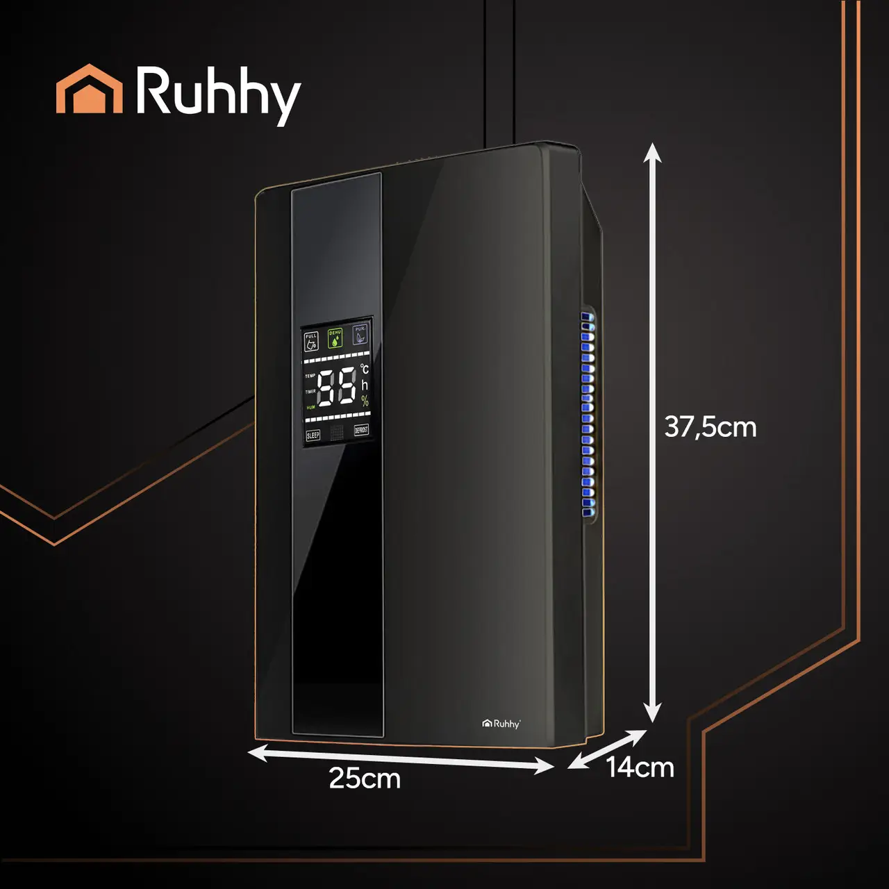 Осушитель и воздухоочиститель Ruhhy 2в1 с пультом 650 мл/сутки 2000 мл 30 м2 90 Вт Черный (26626) - фото 4 Осушитель и воздухоочиститель Ruhhy 2в1 с пультом 650 мл/сутки 2000 мл 30 м2 90 Вт Черный (26626) - фото 4
