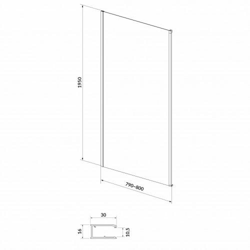 Душова стінка Cersanit Larga S932-131 80x195 см профиль Хром (247183) - фото 2 Душова стінка Cersanit Larga S932-131 80x195 см профиль Хром (247183) - фото 2