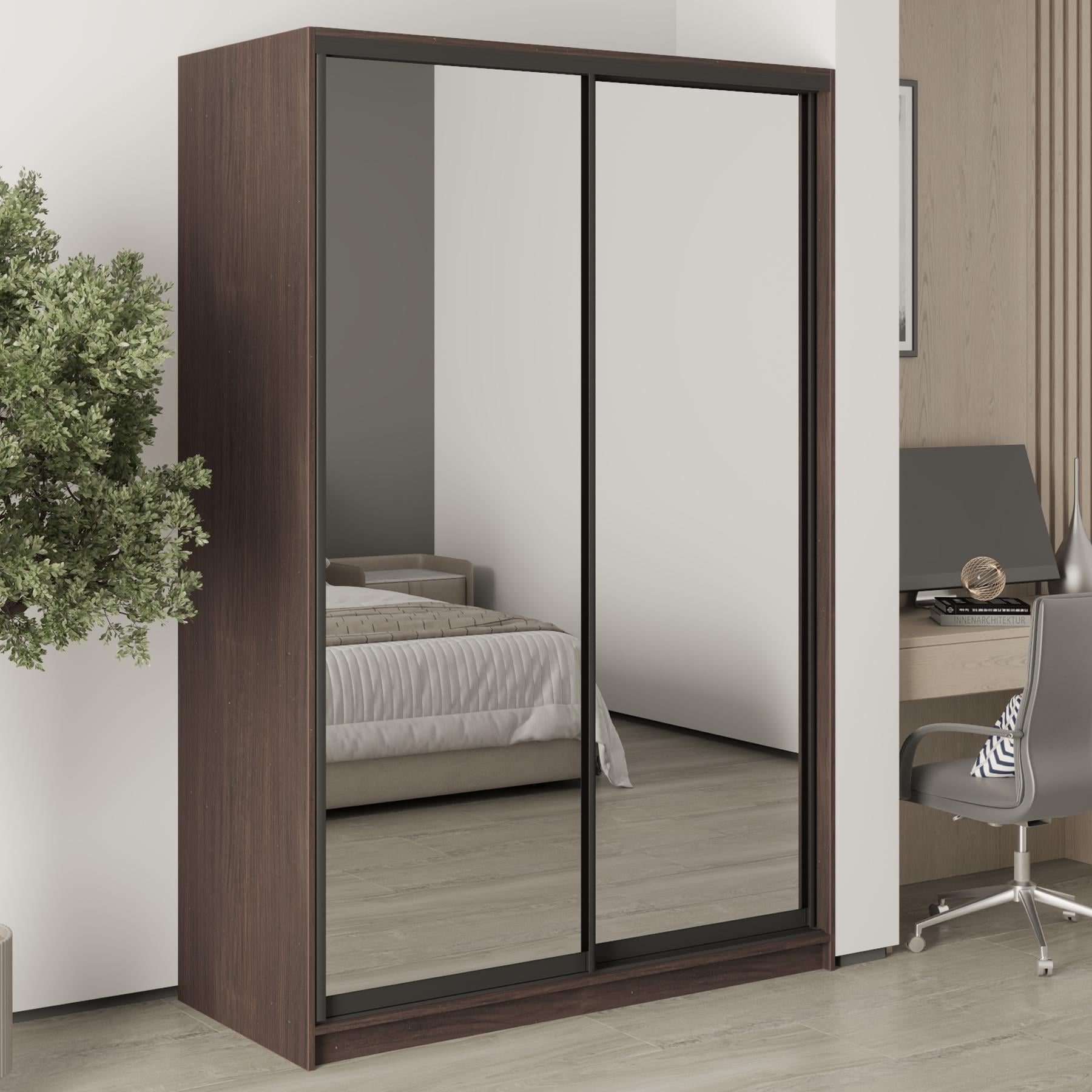 Шкаф-купе двухдверный MebelStar Стандарт BG 2 зеркала 140x45x210 см Дуб ристрето (MBS-11186)