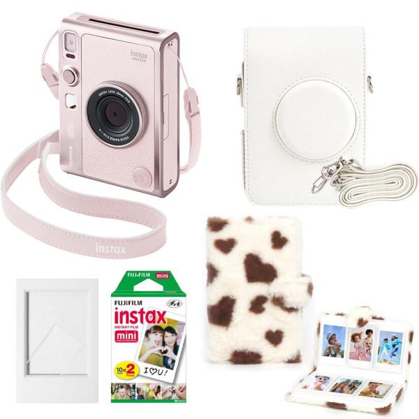 Камера моментальной печати Fujifilm Instax Mini Evo Hybrid Gentle Rose и чехол/фотопленка 20 шт./фотоальбом 96/фоторамка