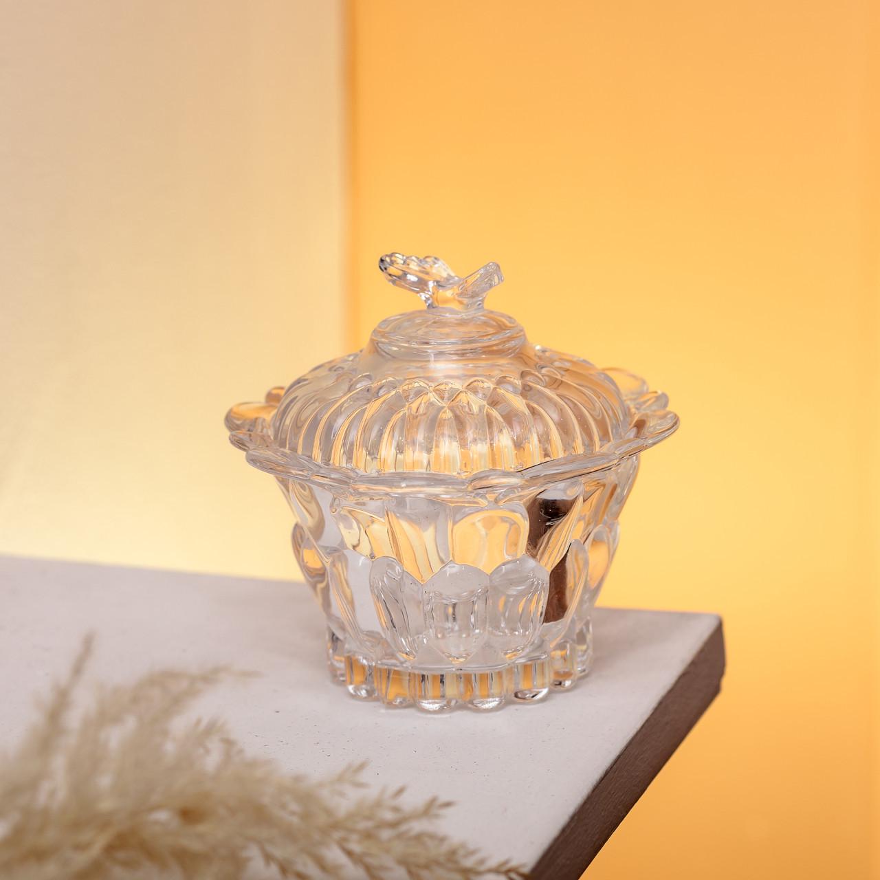 Конфетница стеклянная круглая с крышкой d 9 см Прозрачный - фото 3 Конфетница стеклянная круглая с крышкой d 9 см Прозрачный - фото 3