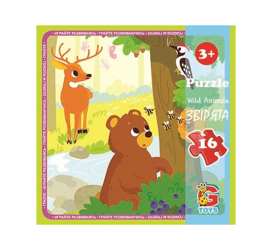Пазли G-Toys LR03 із серії Лісові мешканці 16 ел. (MTT-139336)