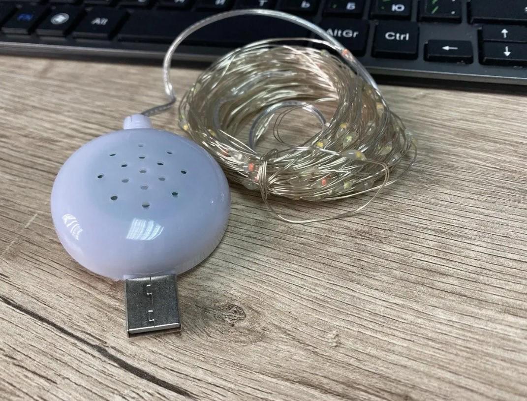 Гірлянда музична USB RGB на прозорому дроті Різнокольоровий (22867513) - фото 4