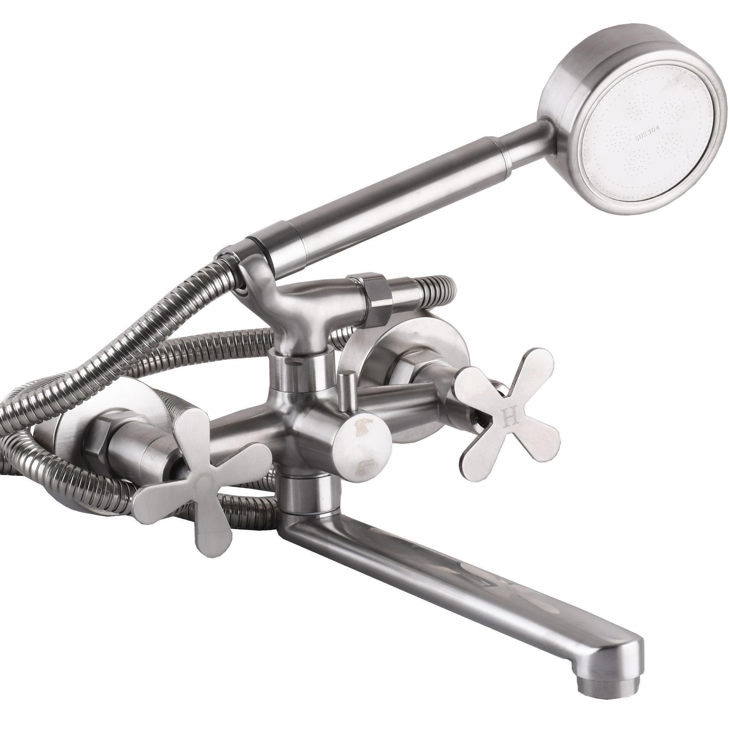 Змішувач для ванни Globus Lux нержавіюча сталь Сатин (24966)