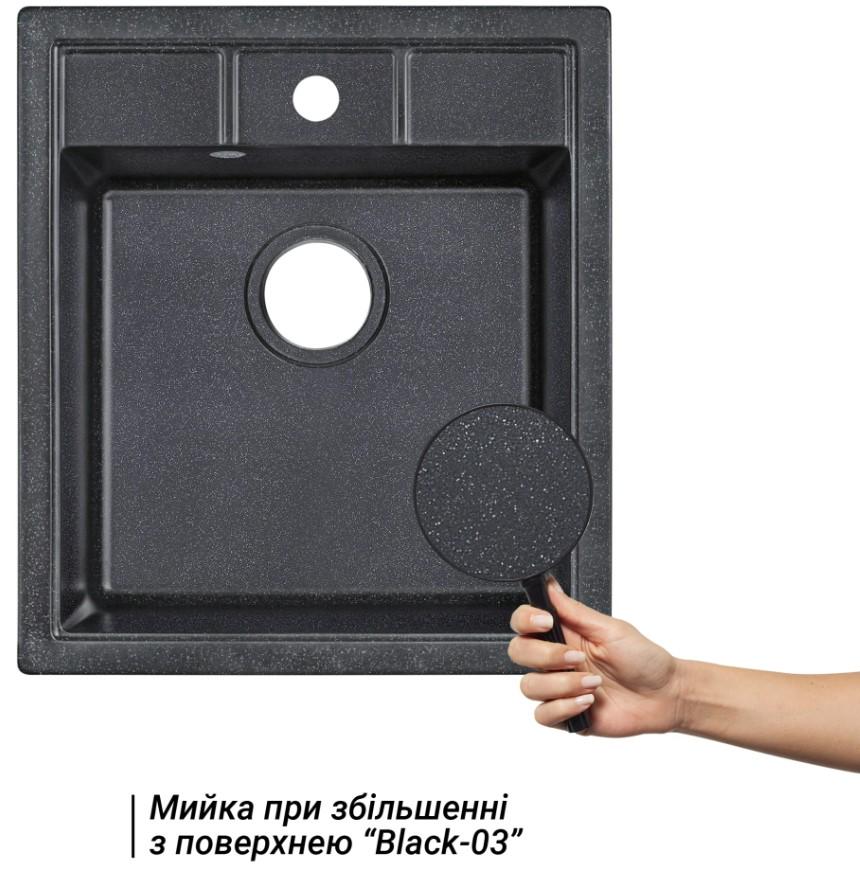 Кухонная мойка Lidz 460х515/200 BLA-03 (LIDZBLA03460515200) - фото 3 Кухонная мойка Lidz 460х515/200 BLA-03 (LIDZBLA03460515200) - фото 3