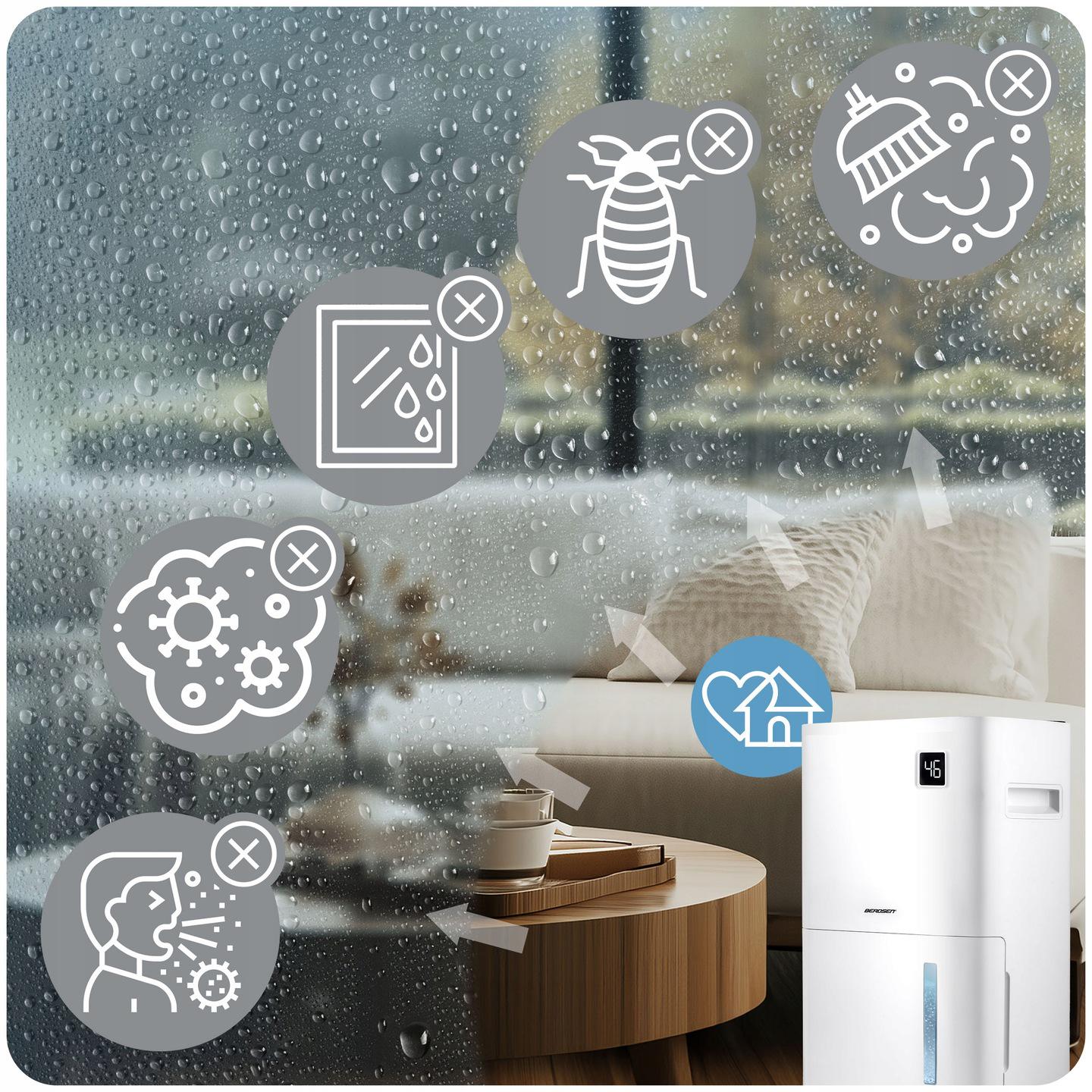 Осушитель воздуха компрессорный Berdsen BD-534 365 Вт 20 л/24 ч Wi-Fi (353400) - фото 9 Осушитель воздуха компрессорный Berdsen BD-534 365 Вт 20 л/24 ч Wi-Fi (353400) - фото 9