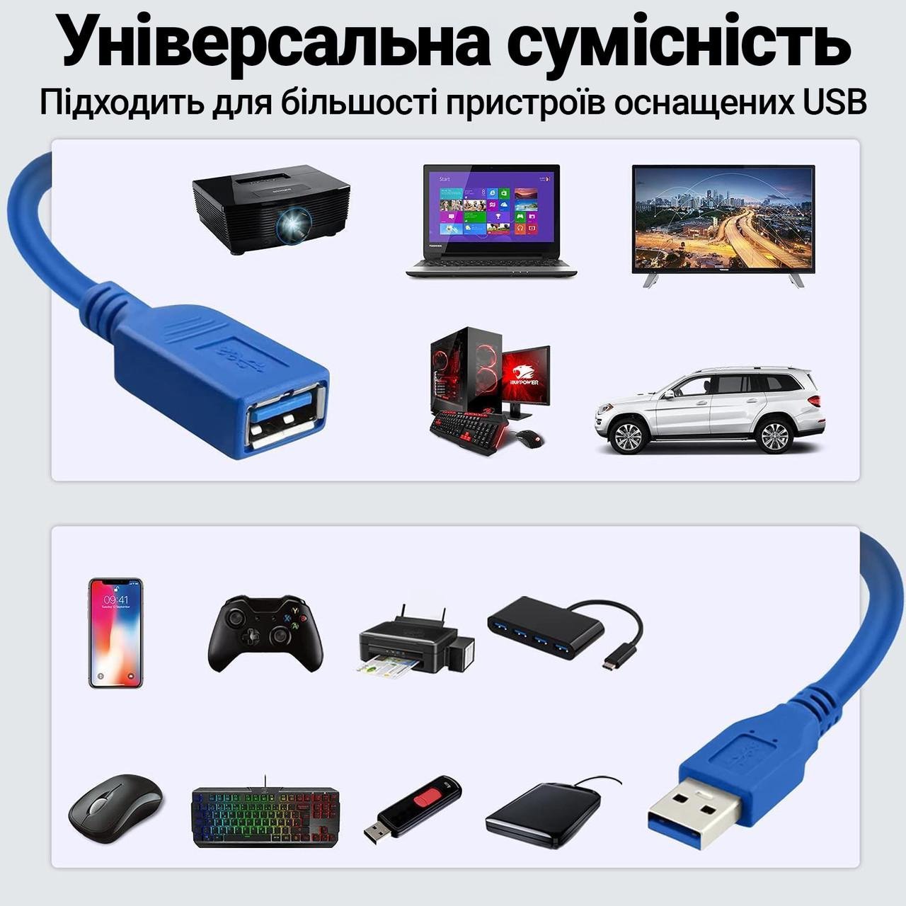 Кабель подовжувач для Usb порта Addap UM2F-01 Usb 3.0 Male to USB 3.0 Female 5 Гбіт/с 1 метр - фото 10 Кабель подовжувач для Usb порта Addap UM2F-01 Usb 3.0 Male to USB 3.0 Female 5 Гбіт/с 1 метр - фото 10