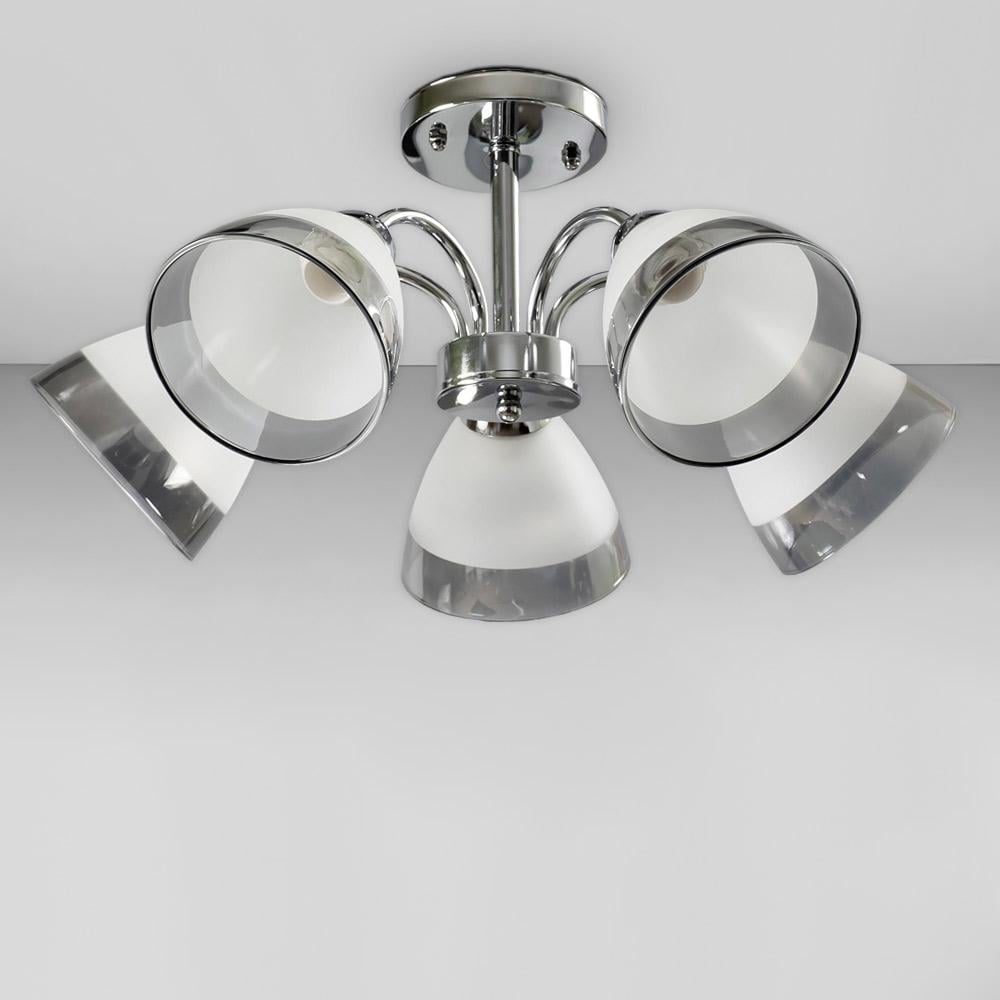 Люстра потолочная Light House SC-18700/5 CR D 550х250 мм Хром/Белый/Серый