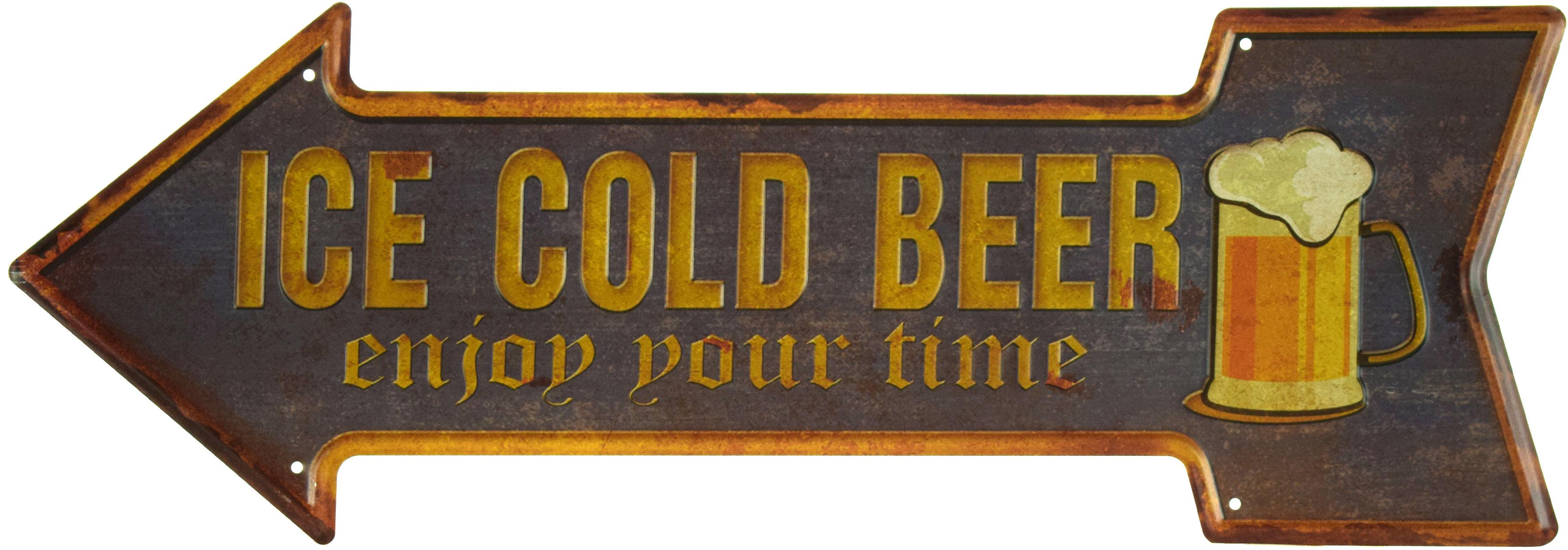 Табличка металева Крижане Пиво Приємне Проведення Часу/Ice Cold Beer Enjoy Yuor Time 16x45 см