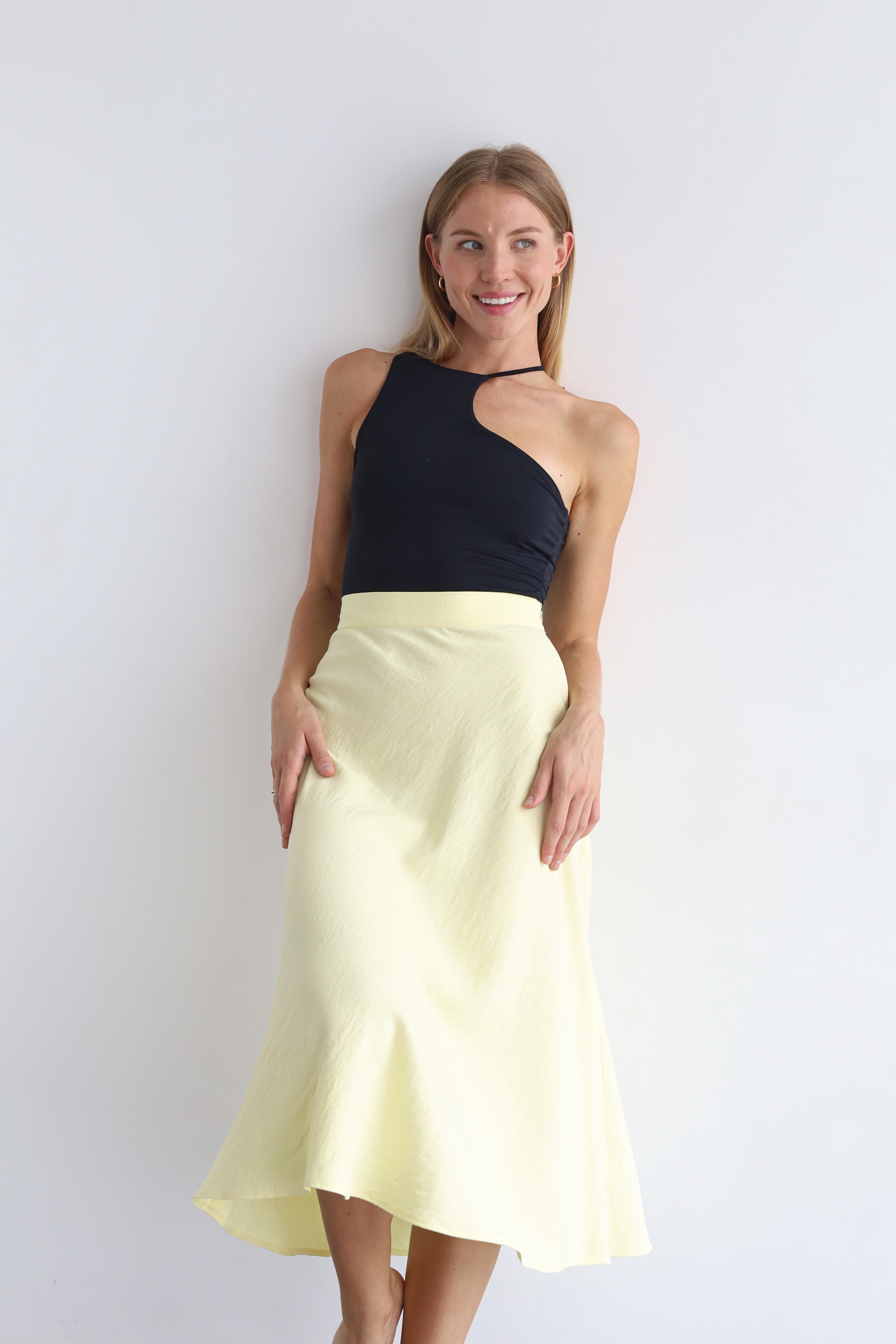 Спідниця-трапеція міді Дика Спідниця XS Жовтий (3025) - фото 6 Спідниця-трапеція міді Дика Спідниця XS Жовтий (3025) - фото 6