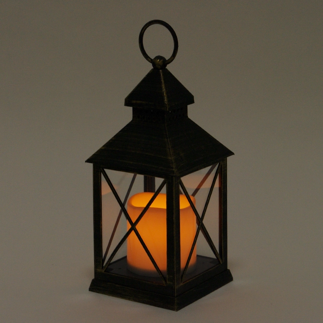 Подсвечник-фонарь со свечой LED Черно-золотой (OR-PL6050A-2) - фото 2