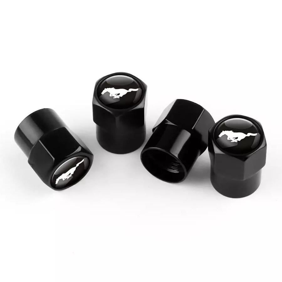 Набір захисних ковпачків на ніпель SUNROZ Caps для Ford Mustang Short Black Мустанг 4 шт. (A-67076)