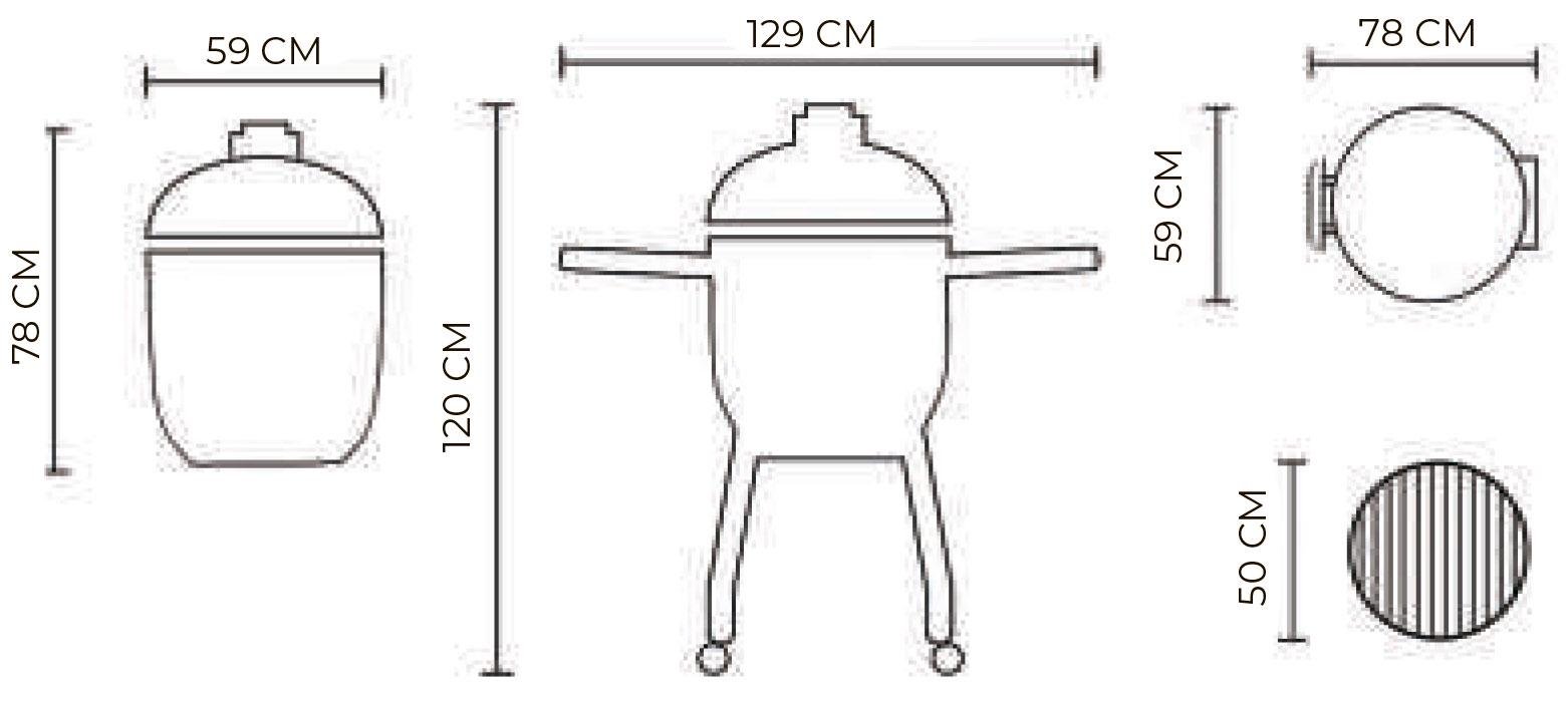 Гриль керамічний KAMADO BONO Grande 59 см Чорний (TQ0023RED) - фото 2