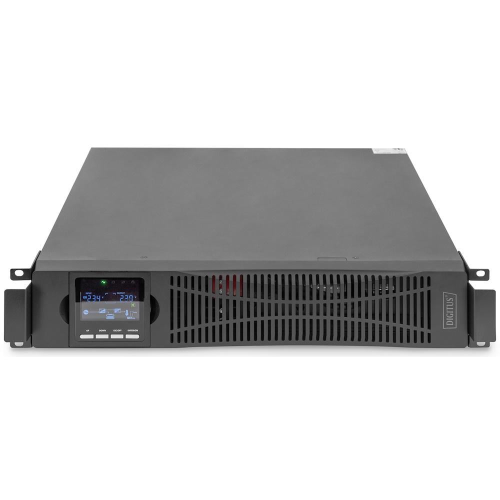Джерело безперебійного живлення Digitus OnLine 2000VA/2000W LCD 8xC13 RJ45 RS232 USB Rack/Tower (DN-170095) - фото 2
