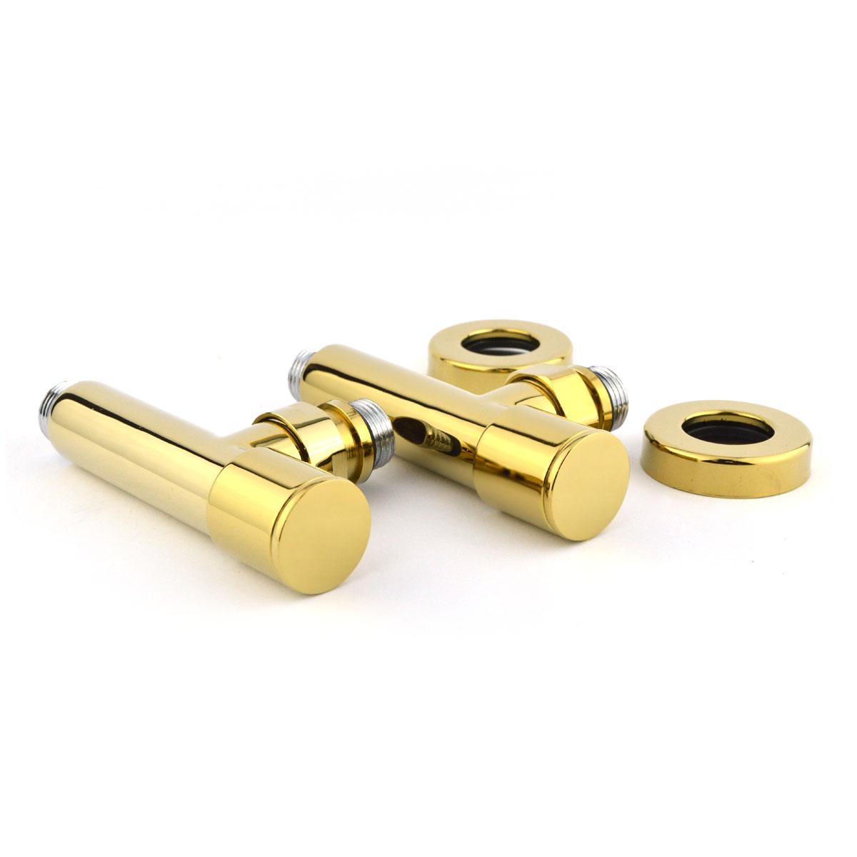 Кран для полотенцесушителя угловой Raftec 1/2"х1/2" удлиненный 2 шт. Золотой - фото 3