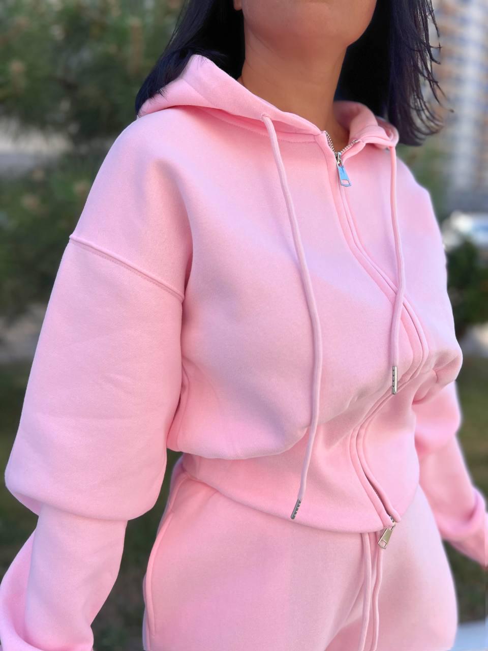 Костюм женский JOY ONE 80073 худи с капюшоном и брюки XL Розовый (2462) - фото 4 Костюм женский JOY ONE 80073 худи с капюшоном и брюки XL Розовый (2462) - фото 4