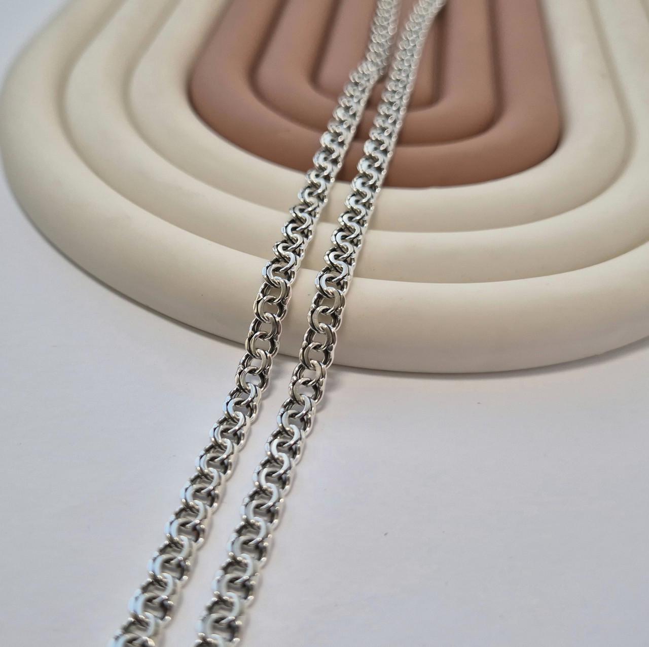 Цепочка черненая бисмарк плоский серебро 925 пробы 13,27 г 50 cм (л11)