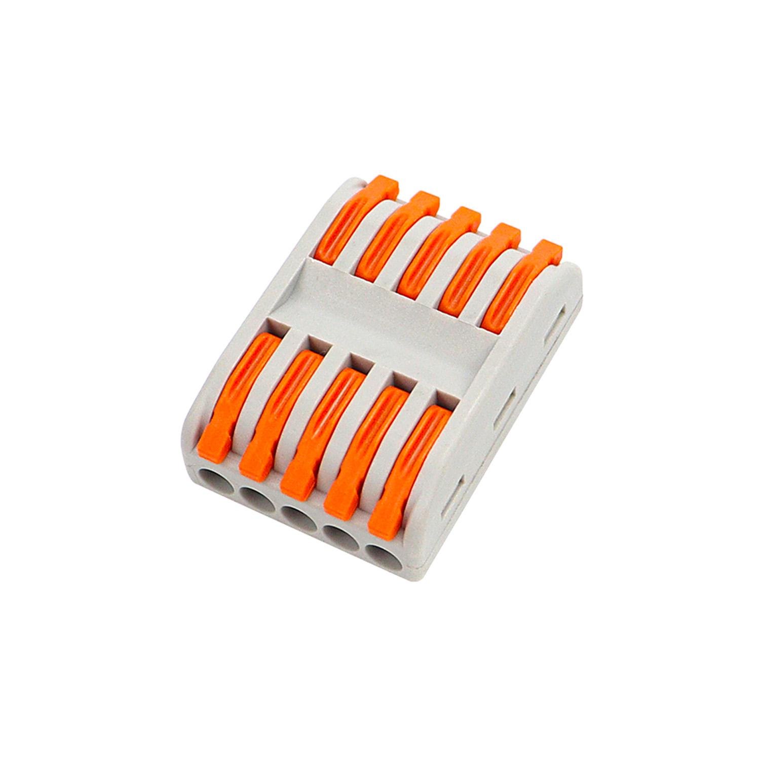 Набор клемм проходных Premium типа WAGO 5 на 5 проводов 50 шт. 0,08–4 мм2/12–28AWG 32А 250 В рычажный зажим