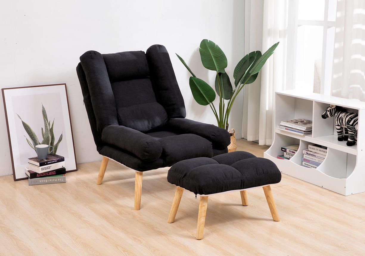 Кресло раскладное Uszak DIOR с подставкой для ног Черный (11910564) - фото 5