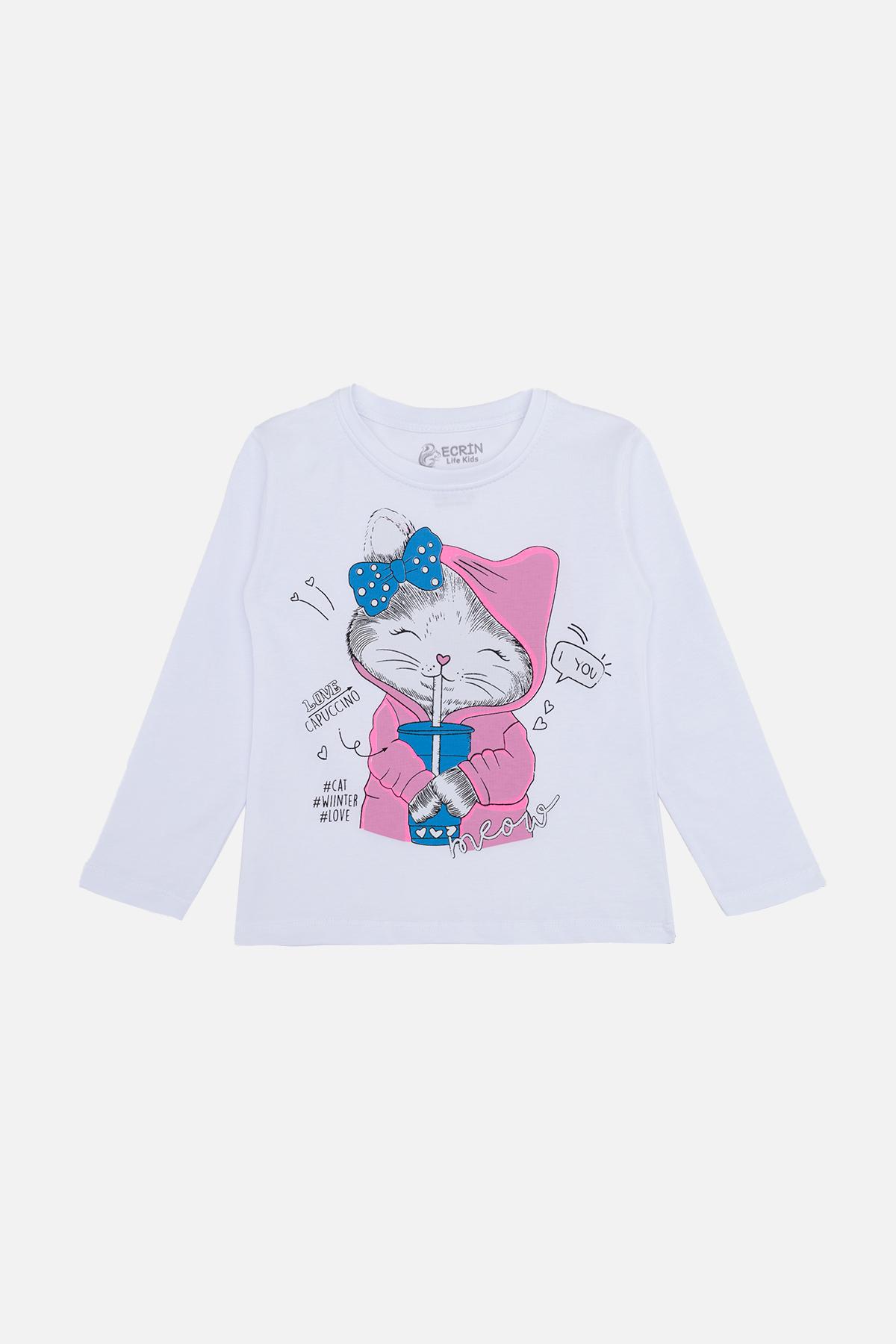 Футболка с длинным рукавом для девочки ЦБ-00245413 116 см Белый (28576010)