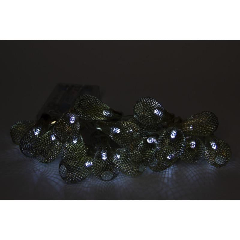 Гирлянда с насадками 3 м 20Л на батарейках белый IP20 (651856)