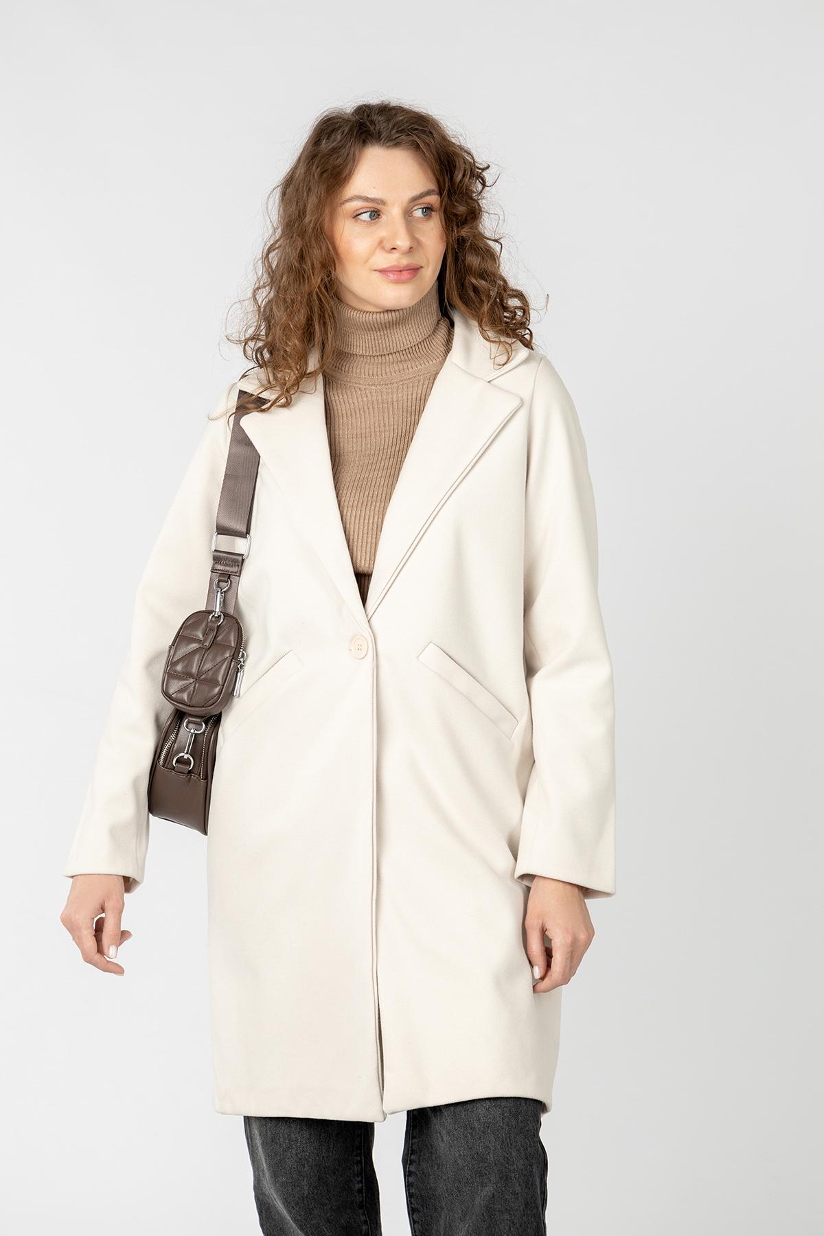 Пальто женское ЦБ-00234515 р. 50 Молочный (28425549) - фото 2