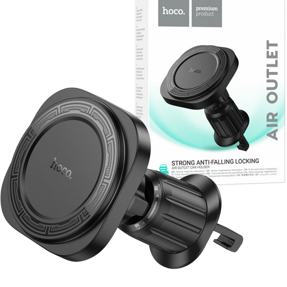 Тримач для телефона в машину Hoco MagSafe магнітний на решітку/дефлектор Чорний (H28)