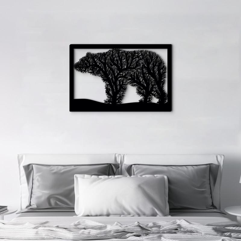 Декоративное панно Медведь из дерева 35х23 см (0061 35 и 23)