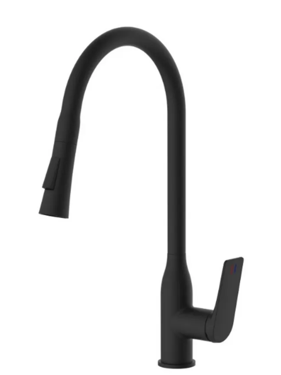 Змішувач для кухні з висувною лійкою MIXXUS Premium DERBY 014 ( латунь Чорний матовий (MI6605) Змішувач для кухні з висувною лійкою MIXXUS Premium DERBY 014 ( латунь Чорний матовий (MI6605)