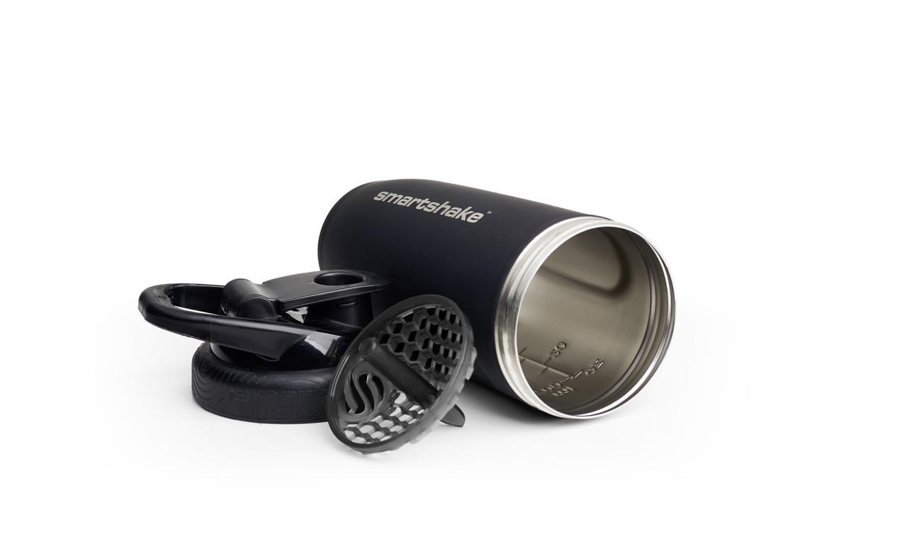 Шейкер спортивний SmartShake металевий Reforce Stainless Steel 30 oz/900 мл Black - фото 2