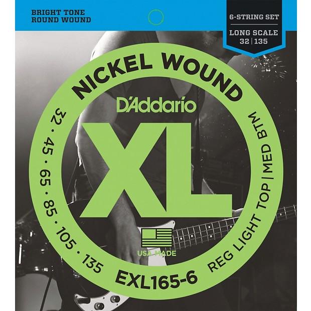 Струны для гитары DAddario EXL165-6 XL 32-135 6-string