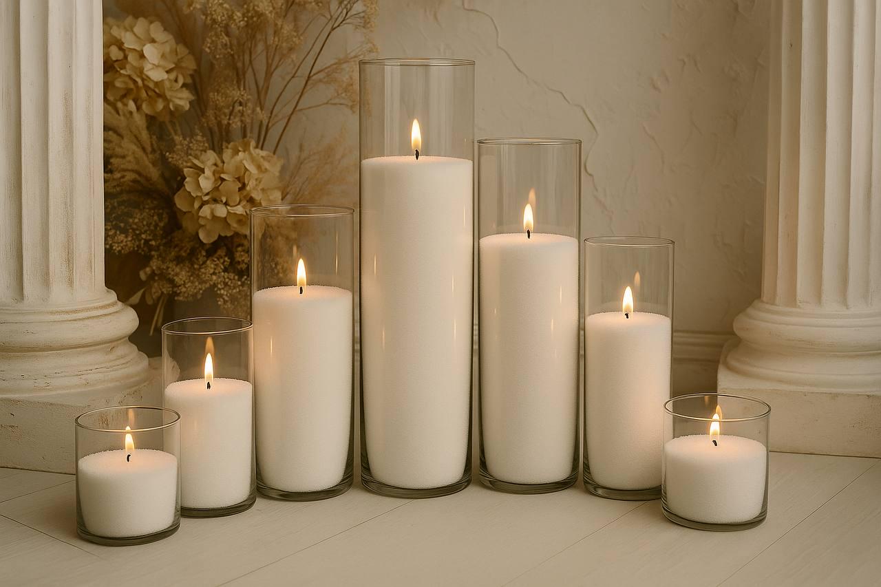 Насыпные свечи в наборе 7 шт. 10/15/20/26/31/38/47 см