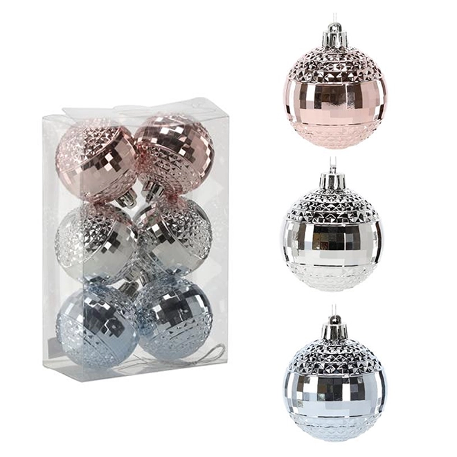 Набір пластикових новорічних кульок GIF0591 Мікс 6 шт. 6 см (43148)