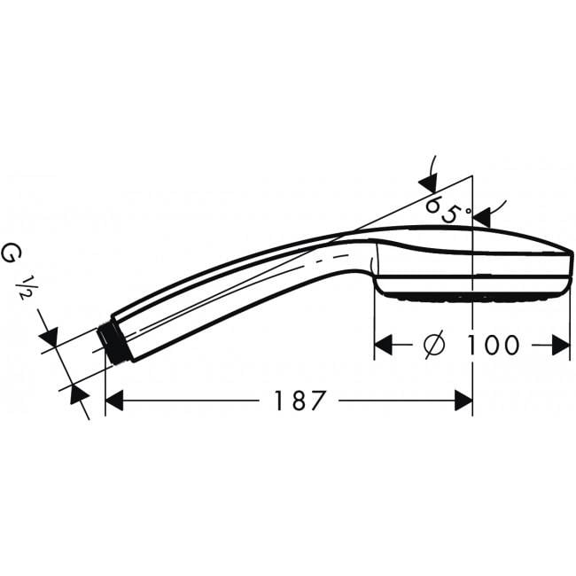 Душевая лейка Hansgrohe Croma 100 28580000 однорежимная 100 мм Хром (113742) - фото 2