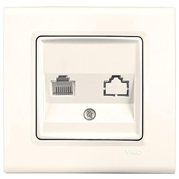 Розетка комп'ютерна одинарна Viko Linera Кремовий (00000012567)
