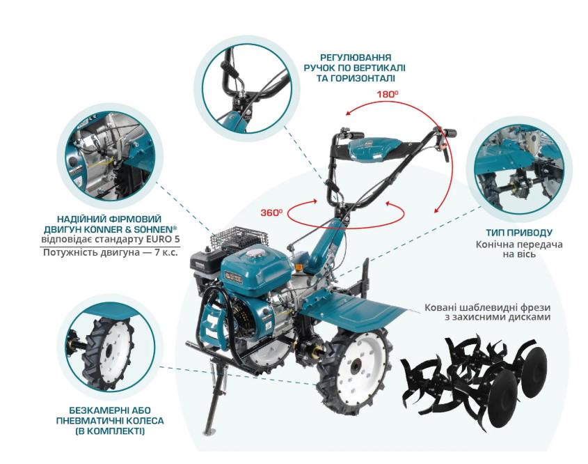 Культиватор бензиновый Konner&Sohnen KS 7HP-1050G (63201) - фото 9 Культиватор бензиновый Konner&Sohnen KS 7HP-1050G (63201) - фото 9