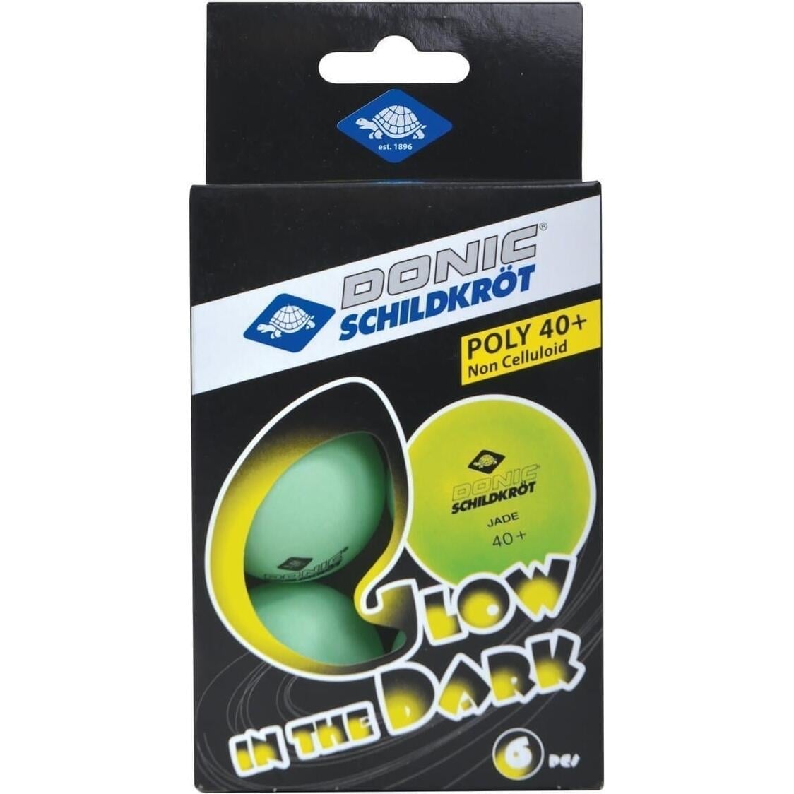 Набор мячей для настольного тенниса Donic GLOW IN THE DARK POLY 40+ 6 шт. Зеленый (608507)