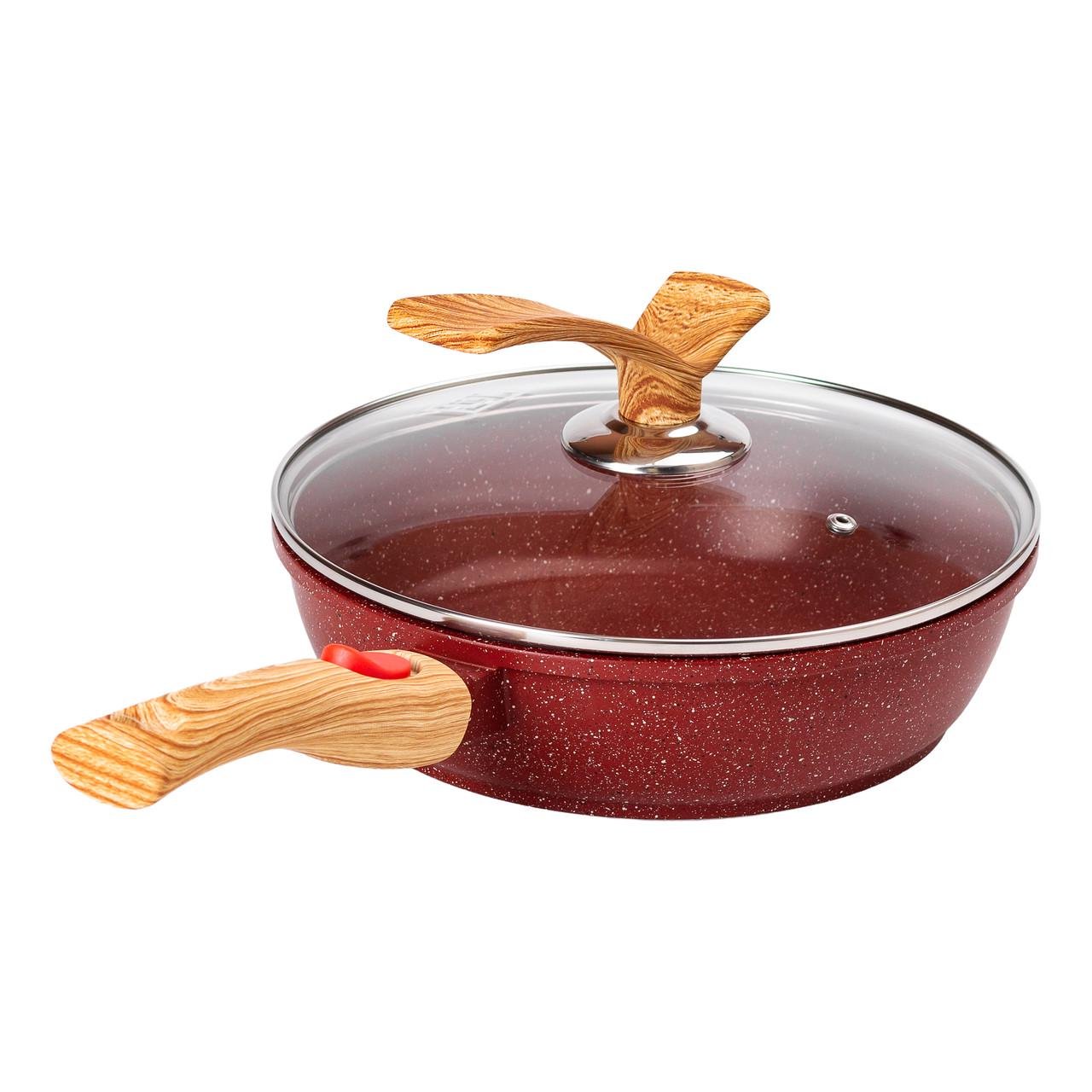 Сковорода алюмінієва глибока MGC зі скляною кришкою 2,4 л Ø 24 см - фото 6 Сковорода алюмінієва глибока MGC зі скляною кришкою 2,4 л Ø 24 см - фото 6