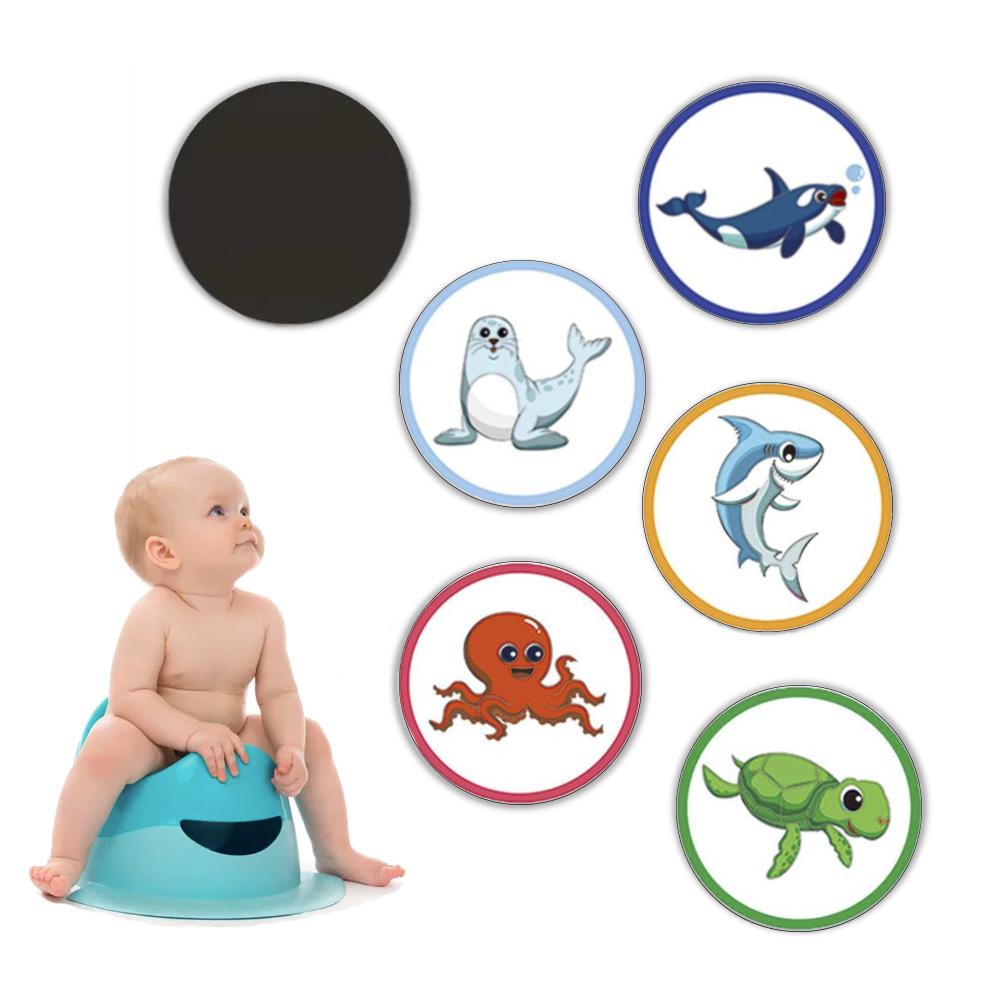 Наклейки Морские животные для приучения ребенка к горшку 5 шт. (30068253) - фото 2