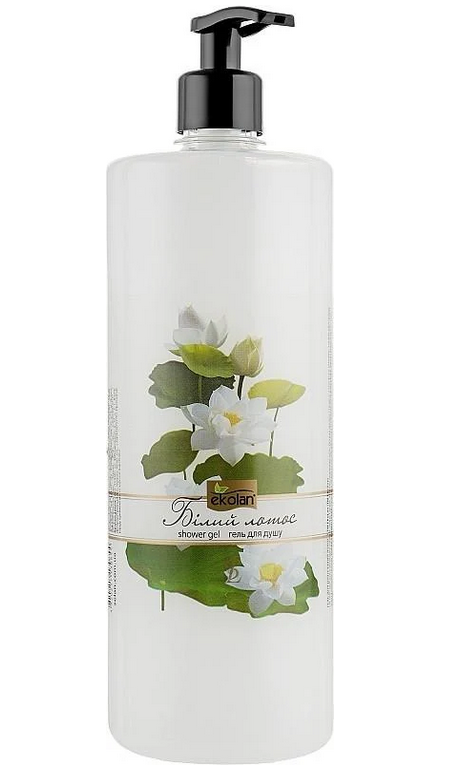 Гель для душу Ekolan Білий Лотос з дозатором 1000 мл