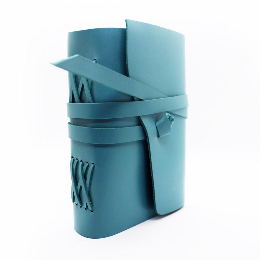 Кожаный блокнот COMFY STRAP А5 В линию 14,8х21х4 см Бирюзовый (046) - фото 3