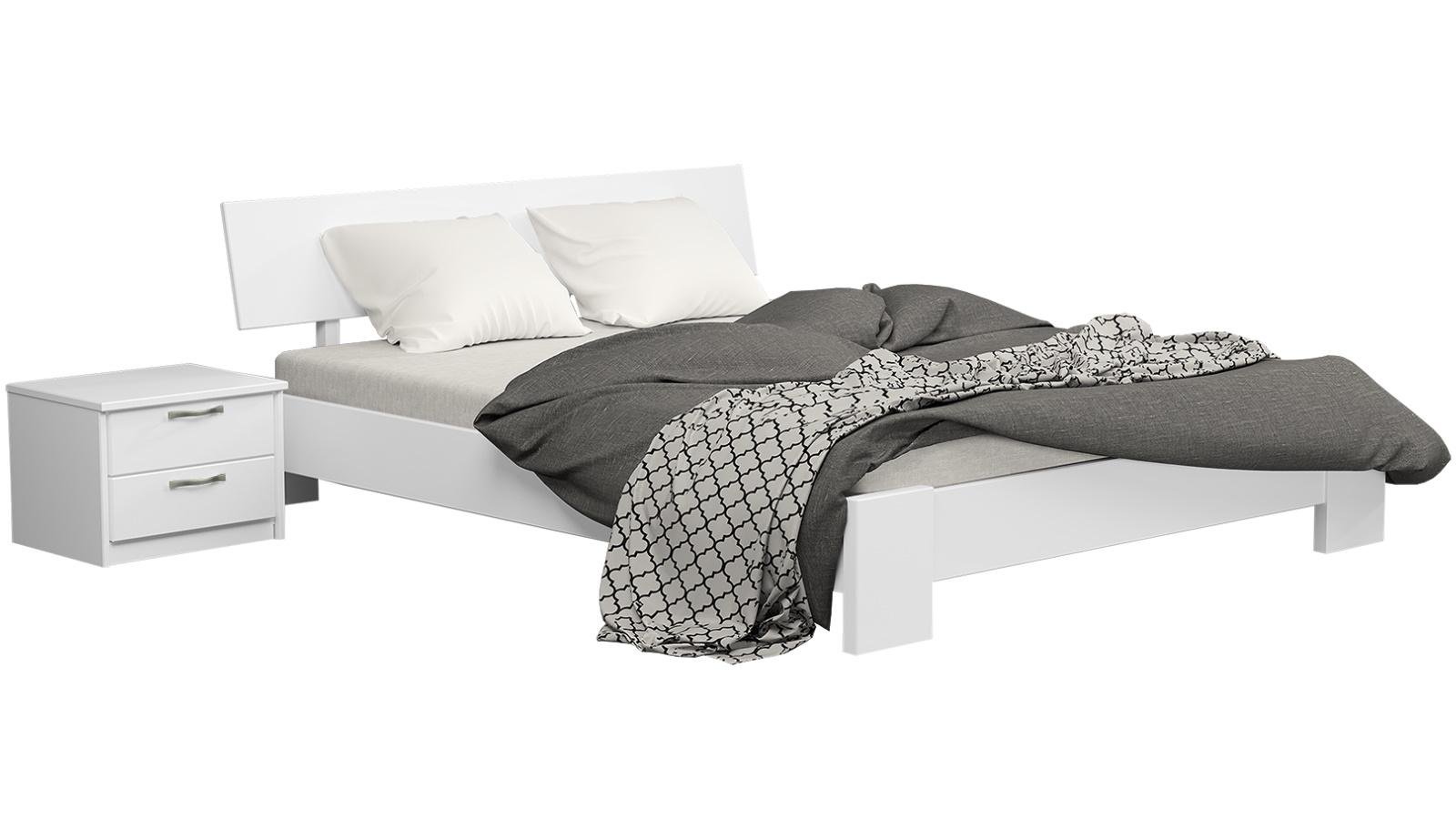 Кровать деревянная ТИТАН 140х190 см Белый