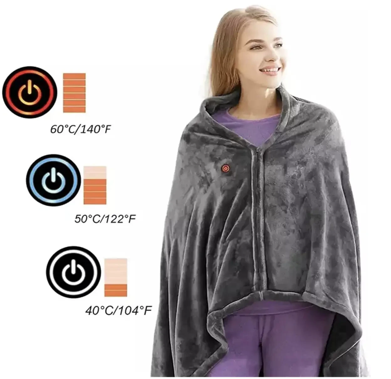 Плед із підігрівом Electric Heating Shawl Blanket USB 155х80 см - фото 10