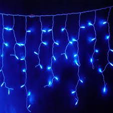 Гирлянда уличная бахрома 120 LED 5 м Белый провод/Синий (12069)
