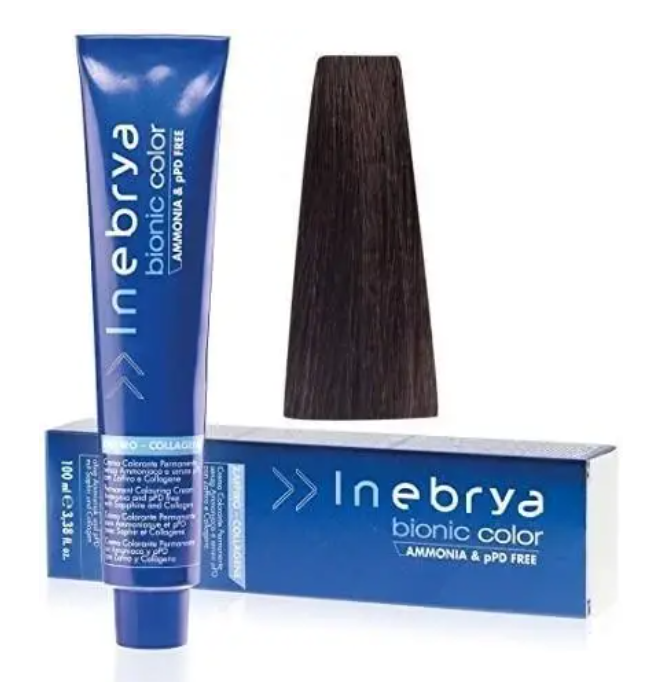 Крем-краска для волос INEBRYA Bionic Сolor стойкая без аммиака 100 мл 4/7 Темный шоколад